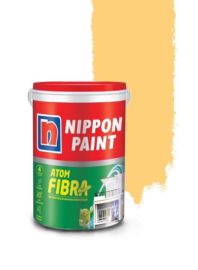 Nippon Paint طلاء نيبون أتوم فايبر 2 في 1 داخلي وخارجي (لون أصفر ديستني، 4 لتر) - Image 1